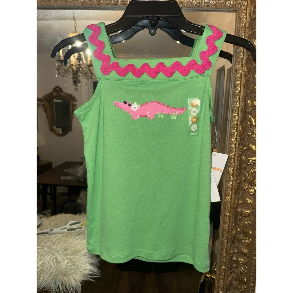 Gymboree Island Lily Girls Size 10 Green Top Shirt Blouse New